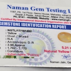 Bankok Pukhraj Stone – Natural Certified Yellow Sapphire